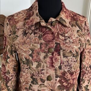 Floral Tapestry Jacquard Women's Jacket Vintage